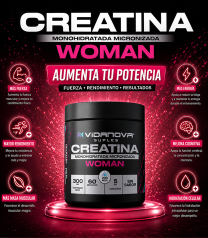 Creatina VIDANOVA WOMAN Monohidratada 300g